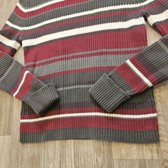 Vtg Sonoma Multicolor Turtleneck Womens L Ribbed Green Red Y2K Cottagecore Boho - Picture 3 of 8